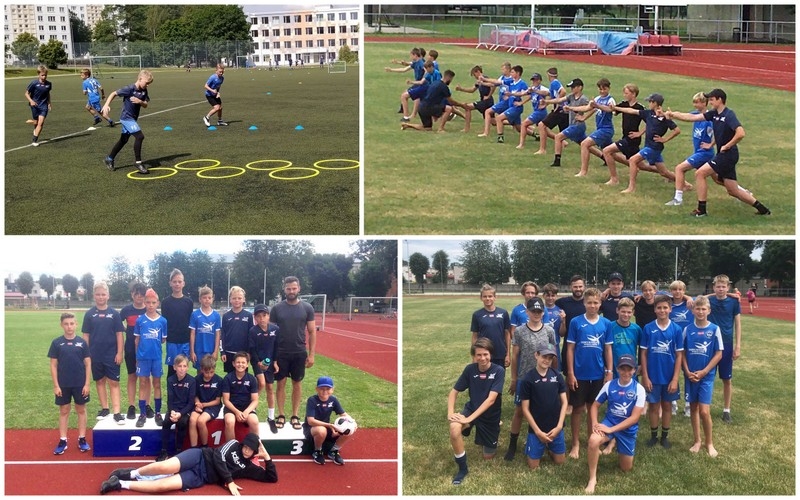 Jaunie futbolisti uzlabo fizisko sagatavotību