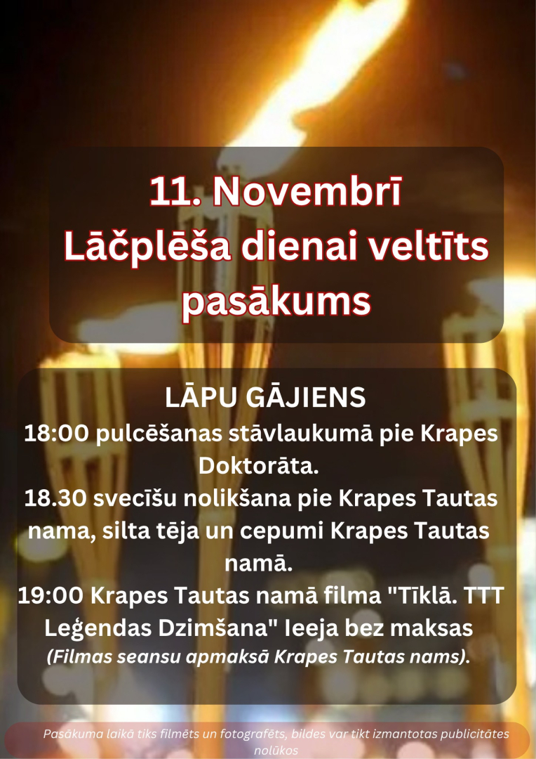 11. novembrī Lāčplēša dienai veltīts pasākums