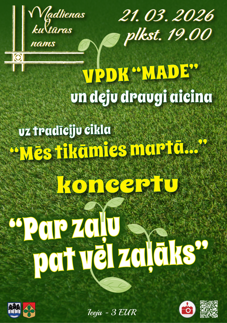 Deju kolektīva "Made" sadancis 21. martā plkst. 19.00 Madlienas tautas namā.