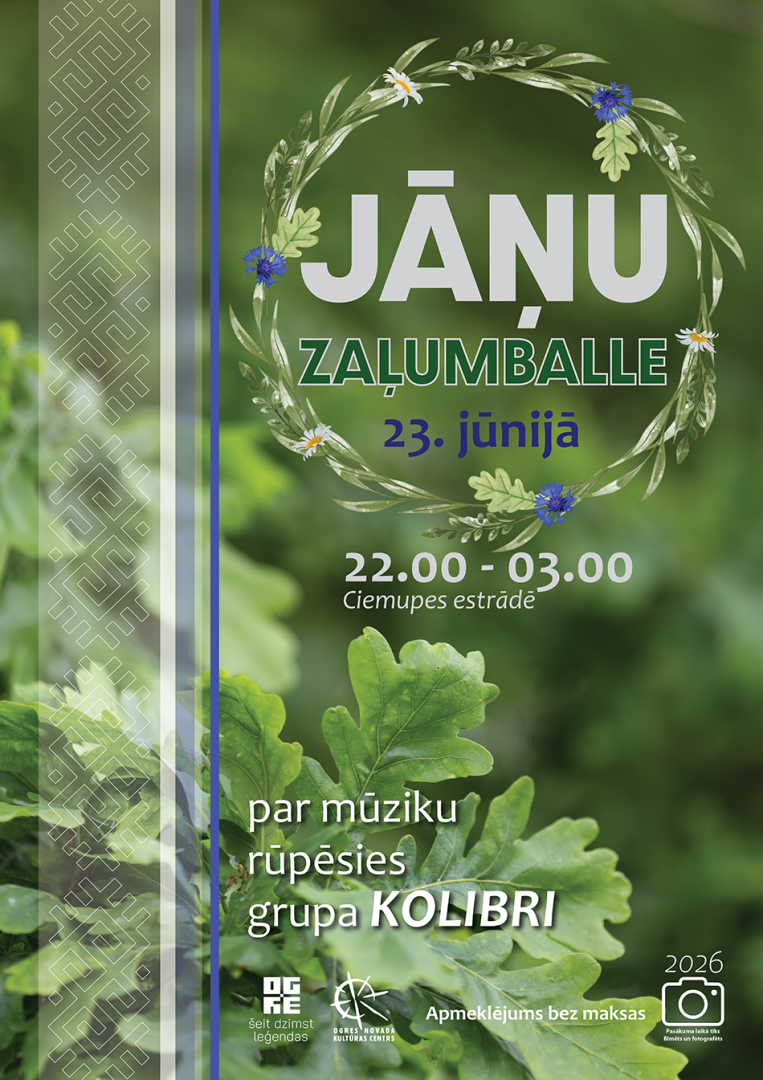 23.jūnijs plkst.22.00 Ciemupes estrāde Jāņu zaļumballe Spēlē grupa KOLIBRI Ieeja bez maksas