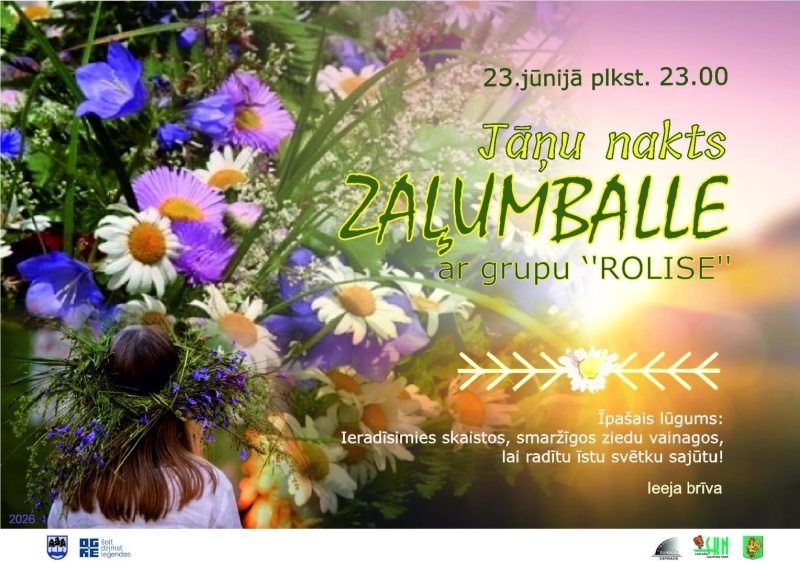 23. jūnijā plkst. 23.00 Suntažu estrādē Jāņu nakts zaļumballe ar grupu ‘’ROLISE’’  Ieeja brīva