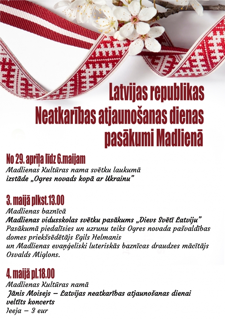 4. maija pasākumi Madlienā 05.2024