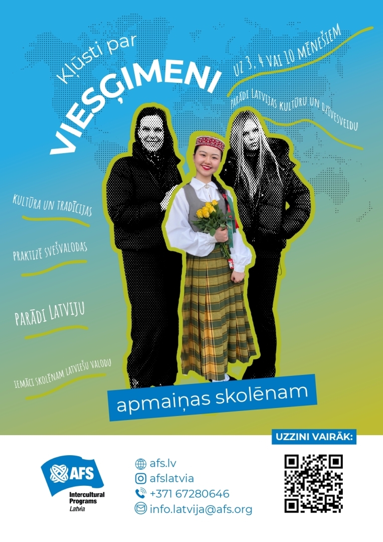 Plakāts - kļūsti par viesģimeni