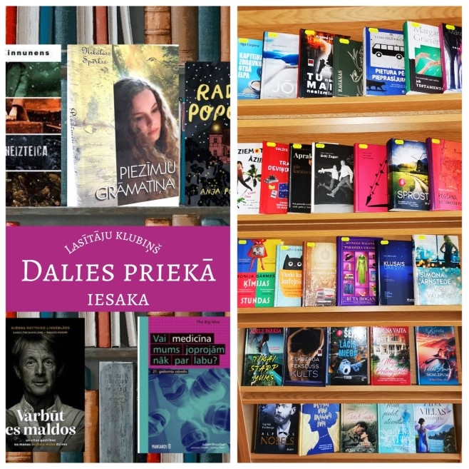 Grāmatu kolāža - Ciemupes bibliotēkas lasītāju kluba ieteiktās grāmatas