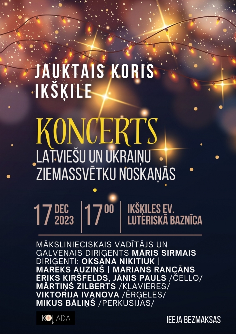 Koris ikšķile koncerts plakāts 17.12.2023.