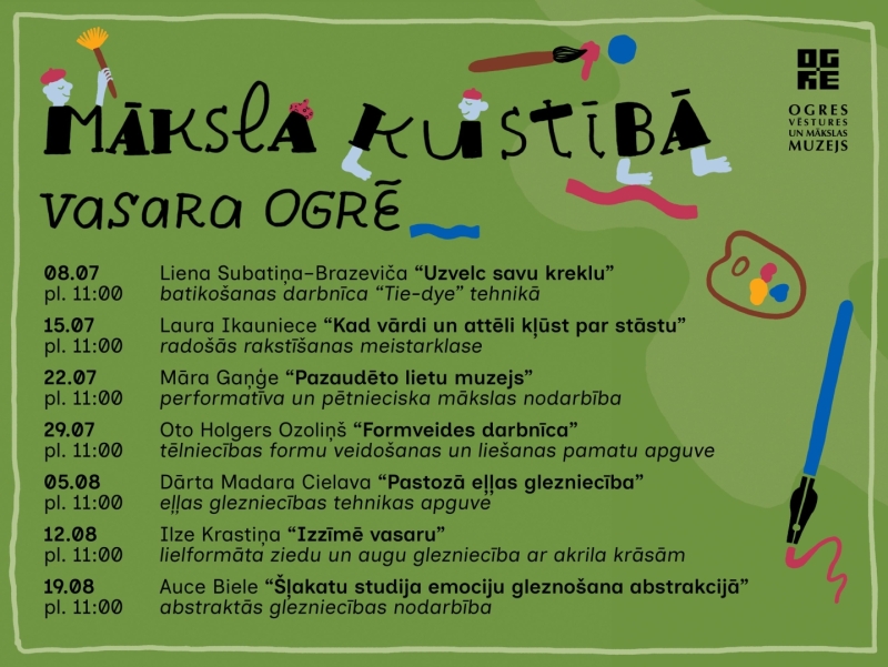 Radošo darbnīcu cikls Ogres Vēstures un mākslas muzejā "Māksla kustībā"