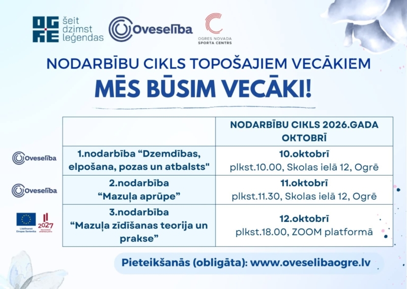 Nodarbību cikls “Mēs būsim vecāki” 2026. gada oktobrī