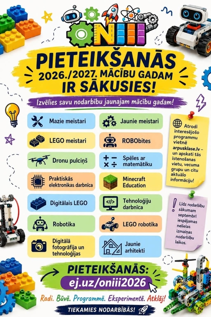 Ir sākusies pieteikšanās Ogres novada Interešu izglītības iestādes organizētajiem pulciņiem