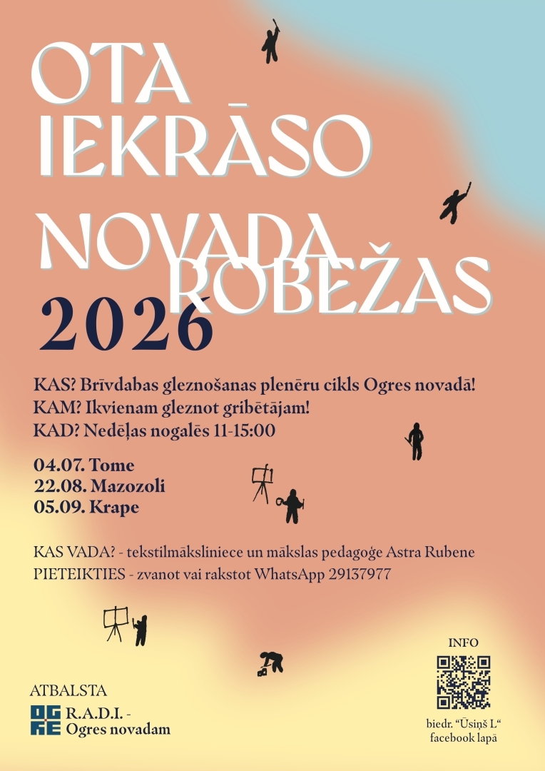 Ar Ogres novada pašvaldības projektu konkursa R.A.D.I. atbalstu biedrība „Ūsiņš L” arī 2026. gadā īsteno radošo plenēru projektu.