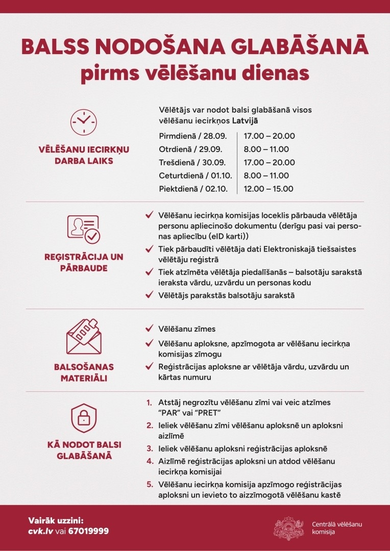 Balss nodošana glabāšanā pirms vēlēšanu dienas 2026. gada Saeimas vēlēšanās
