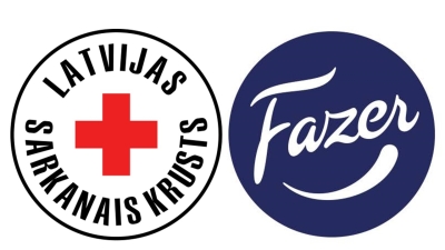 Latvias Sarkanā Krusta un Fazer logo ansamblis