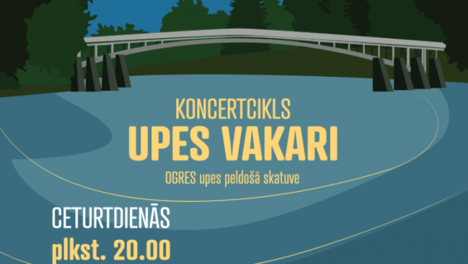 11.jūnijs plkst. 20.00 Ogres upes peldošā skatuve UPES VAKARI Piedalās: Suntažu Kultūras nama sieviešu vokālais ansamblis SVĪRE; Ogres novada Kultūras centra jauktais senioru koris ALTERA; Ķeipenes Tautas nama sieviešu vokālais ansamblis SONORE; Jumpravas kultūras nama jauktais koris JUMPRAVA. Pasākums tiks filmēts un fotografēts. Iegūtais materiāls tiks izmantots publicitātes vajadzībām.