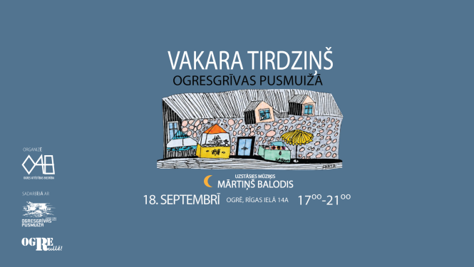 18.septembrī no plkst. 17.00 Ogresgrīvas pusmuižas pagalmā (Rīgas ielā 14A, Ogrē) notiks vakara tirdziņš, kurā piedalīsies Ogres un citu novadu mājražotāi un mazie uzņēmēji. Ap plkst. 18.20 apmeklētājus priecēs Mārtiņš Balodis, izpildot labi zināmas un iemīļotas latviešu dziesmas, kā arī ārzemju mūzikas klasiku ģitāras pavadījumā.