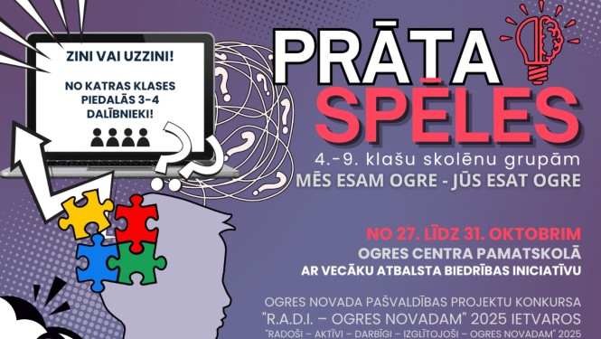 Prāta spēles skolēniem. Afiša