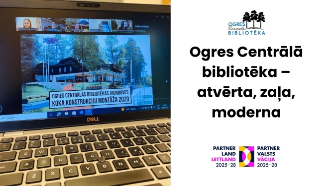 15. aprīlī tika īstenots tiešsaistes seminārs Vācijas bibliotekāriem “Ogres Centrālā bibliotēka – atvērta, zaļa, moderna”, kas pēc Tībingenas Universitātes pārstāves Leldes Baumgartenas iniciatīvas tika īstenots Latvijas un Vācijas stratēģiskās partnerības ietvaros. 