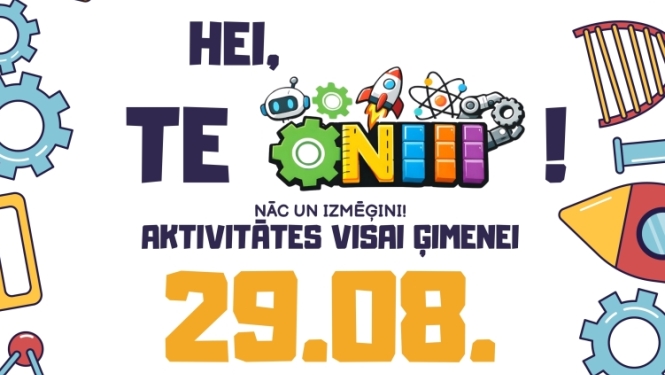 Afiša ar informāciju par pasākumu "HEI, TE ONIII!"