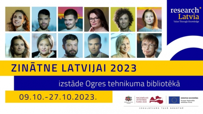 Izstāde “Zinātne Latvijai 2023” Ogrē plakāts 10.2023.