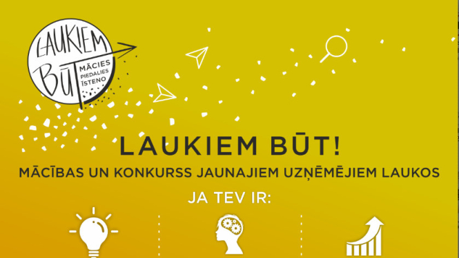 LLKC aicina jauniešus piedalīties uzņēmējdarbības uzsākšanas mācībās “Laukiem būt!”