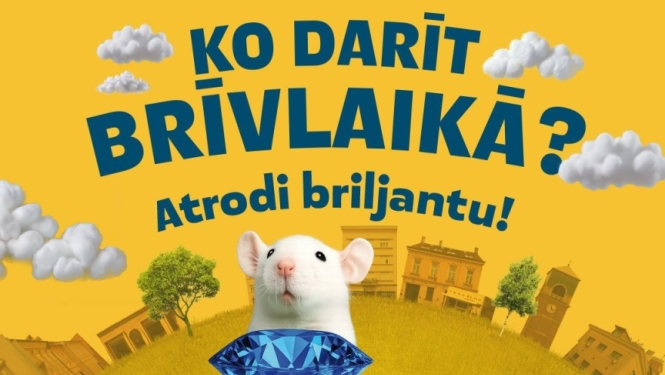 Afiša "Ko darīt brīvlaikā? Atrodi briljantu!"