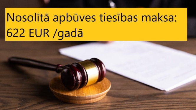 Izsole. Nosolītā apbūves tiesības maksa: 622 EUR/gadā