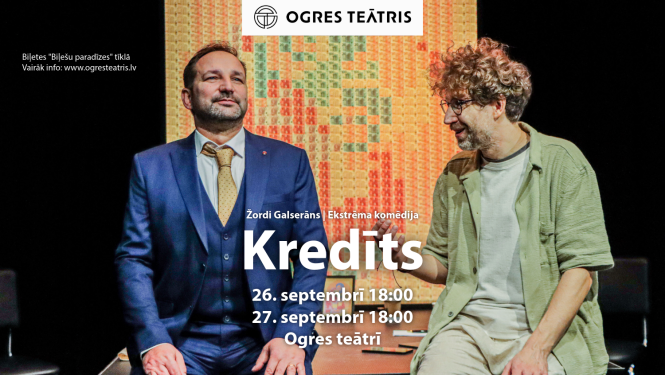 26. septembrī plkst. 18.00 Ogres teātrī ekstrēma komēdija ar detektīva elementiem KREDĪTS 
