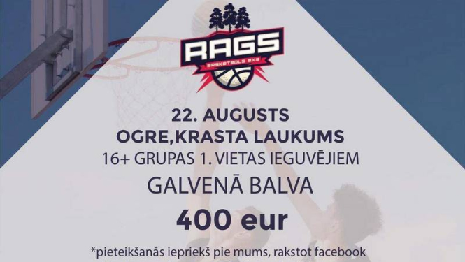 22. augustā Krasta laukumā RAGS ielu basketbola turnīrs
