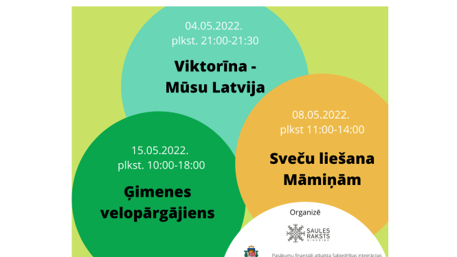 Biedrības "Saules raksts" projekta "Kopīgi kvalitatīvi pavadīts laiks – ģimenes lielākā vērtība II" afiša
