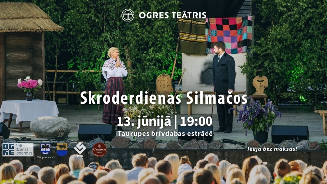 Ieskandinot vasaras saulgriežu laiku, 13. jūnijā plkst. 19:00 Taurupes brīvdabas estrādē bez maksas būs skatāma Ogres teātra izrāde “Skroderdienas Silmačos”. 