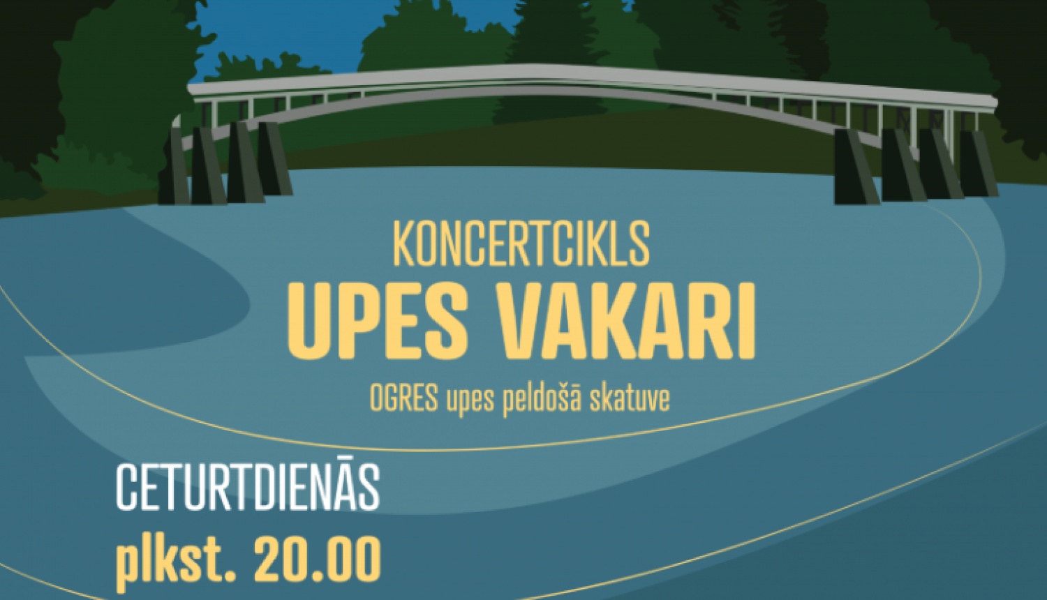 11.jūnijs plkst. 20.00 Ogres upes peldošā skatuve UPES VAKARI Piedalās: Suntažu Kultūras nama sieviešu vokālais ansamblis SVĪRE; Ogres novada Kultūras centra jauktais senioru koris ALTERA; Ķeipenes Tautas nama sieviešu vokālais ansamblis SONORE; Jumpravas kultūras nama jauktais koris JUMPRAVA. Pasākums tiks filmēts un fotografēts. Iegūtais materiāls tiks izmantots publicitātes vajadzībām.