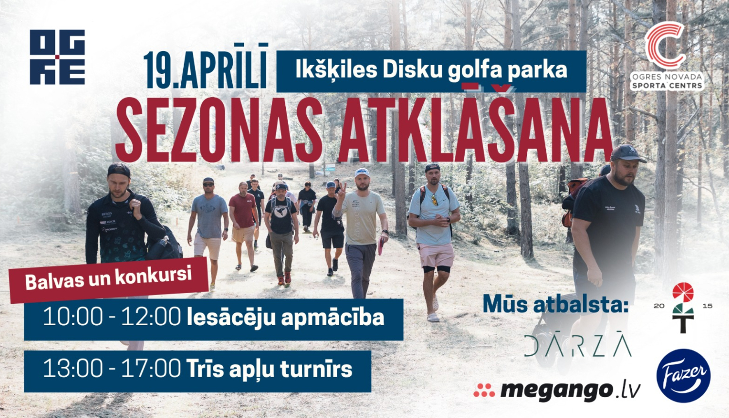 19. aprīlī atklāsim diska golfa sezonu Ikšķilē! Pievienojies bezmaksas ievadapmācībai iesācējiem no plkst. 10:00 līdz 12:00 divu profesionāļu vadībā. Pasākumu organizē biedrība "Chilli Disc Golf Latvia" sadarbībā ar Ogres novada sporta centru. 