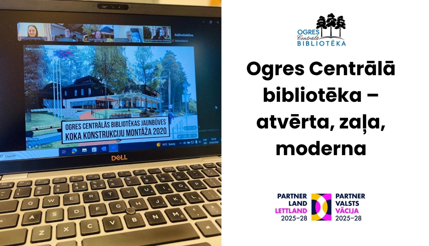 15. aprīlī tika īstenots tiešsaistes seminārs Vācijas bibliotekāriem “Ogres Centrālā bibliotēka – atvērta, zaļa, moderna”, kas pēc Tībingenas Universitātes pārstāves Leldes Baumgartenas iniciatīvas tika īstenots Latvijas un Vācijas stratēģiskās partnerības ietvaros. 