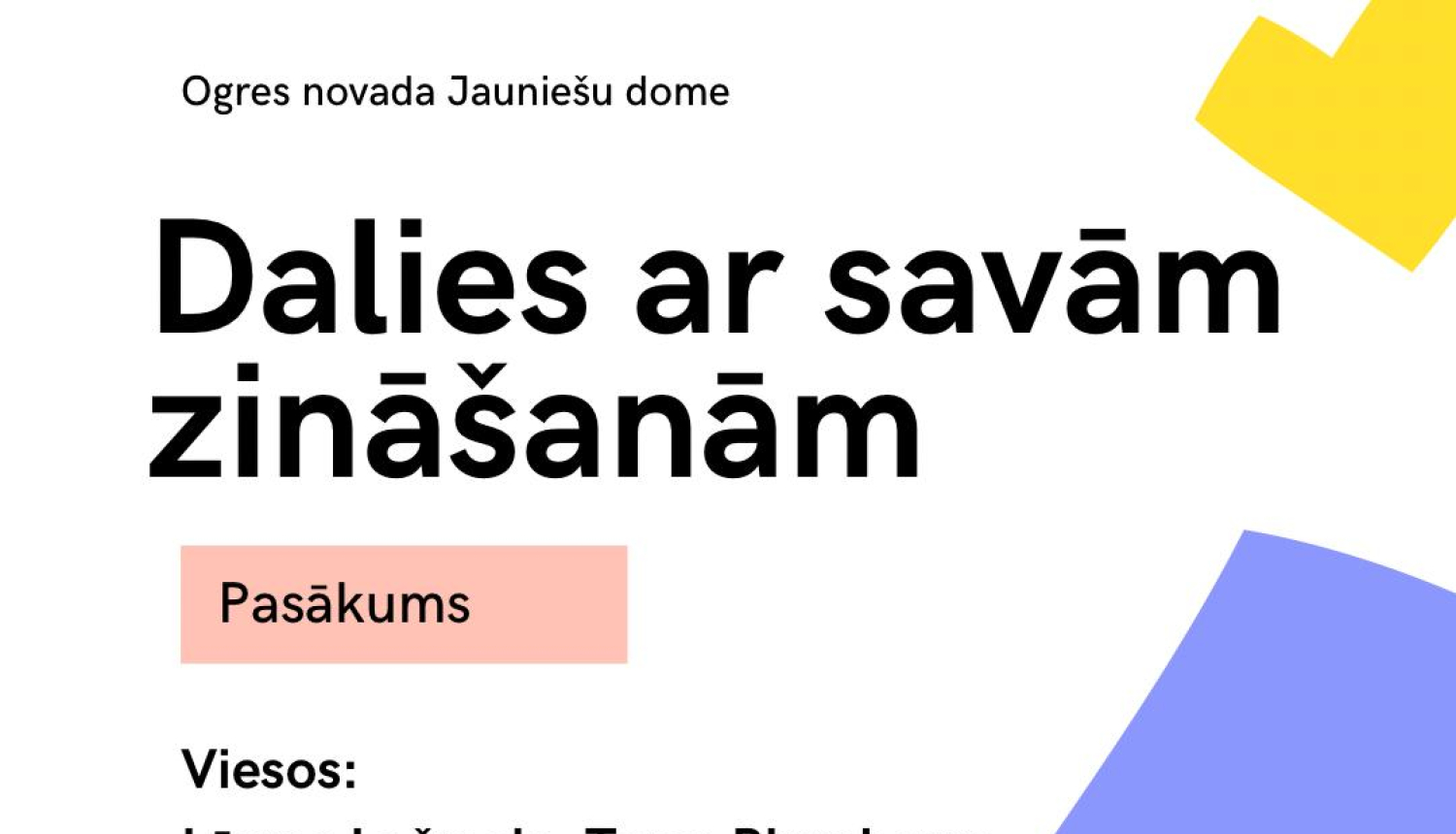 Jauniešu dome aicina uz pasākumiem aprīlī