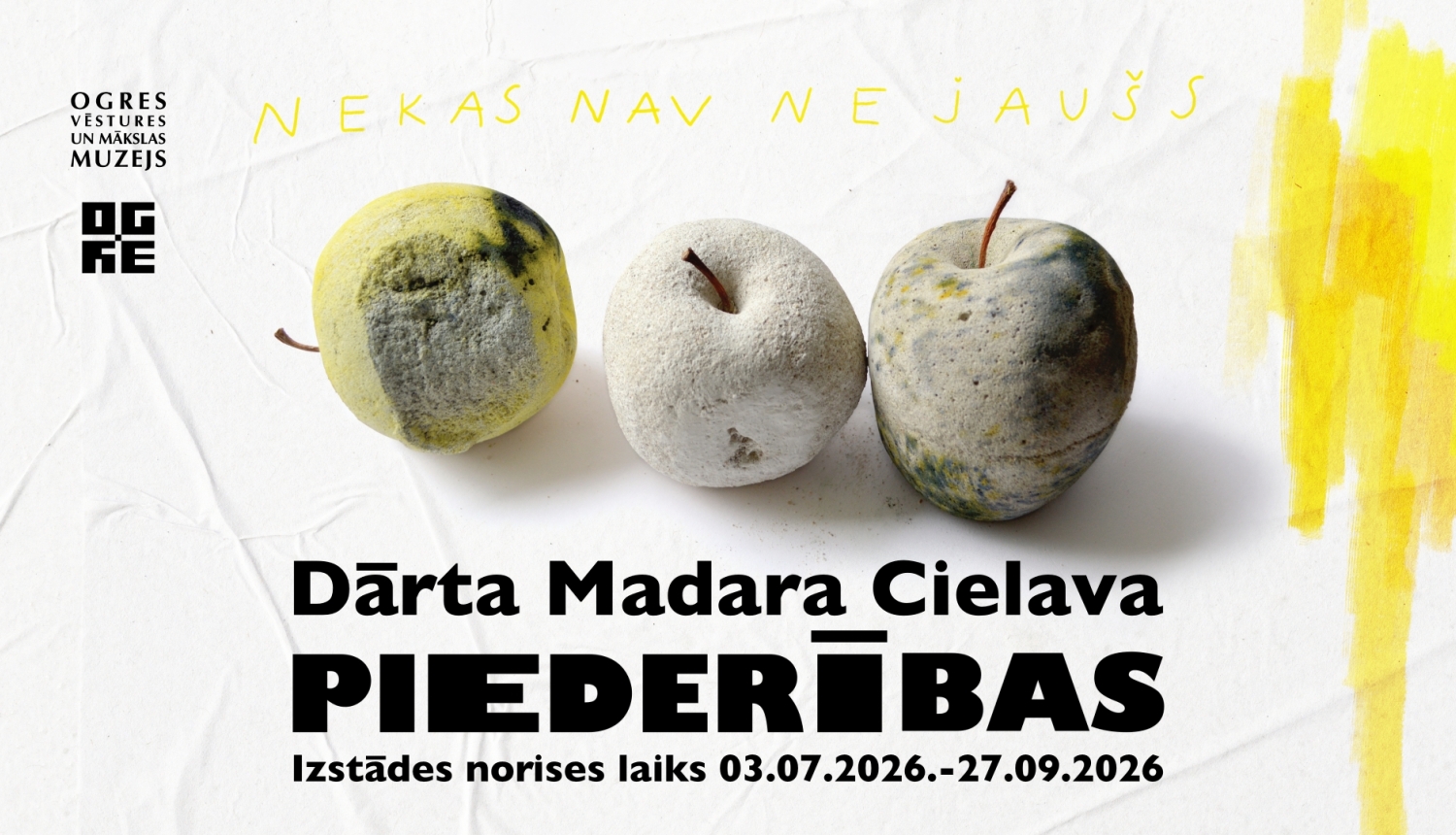 3. jūlijā plkst. 18.00 Ogres Vēstures un mākslas muzejā tiks atklāta mākslinieces Dārtas Madaras Cielavas personālizstāde “Piederības”