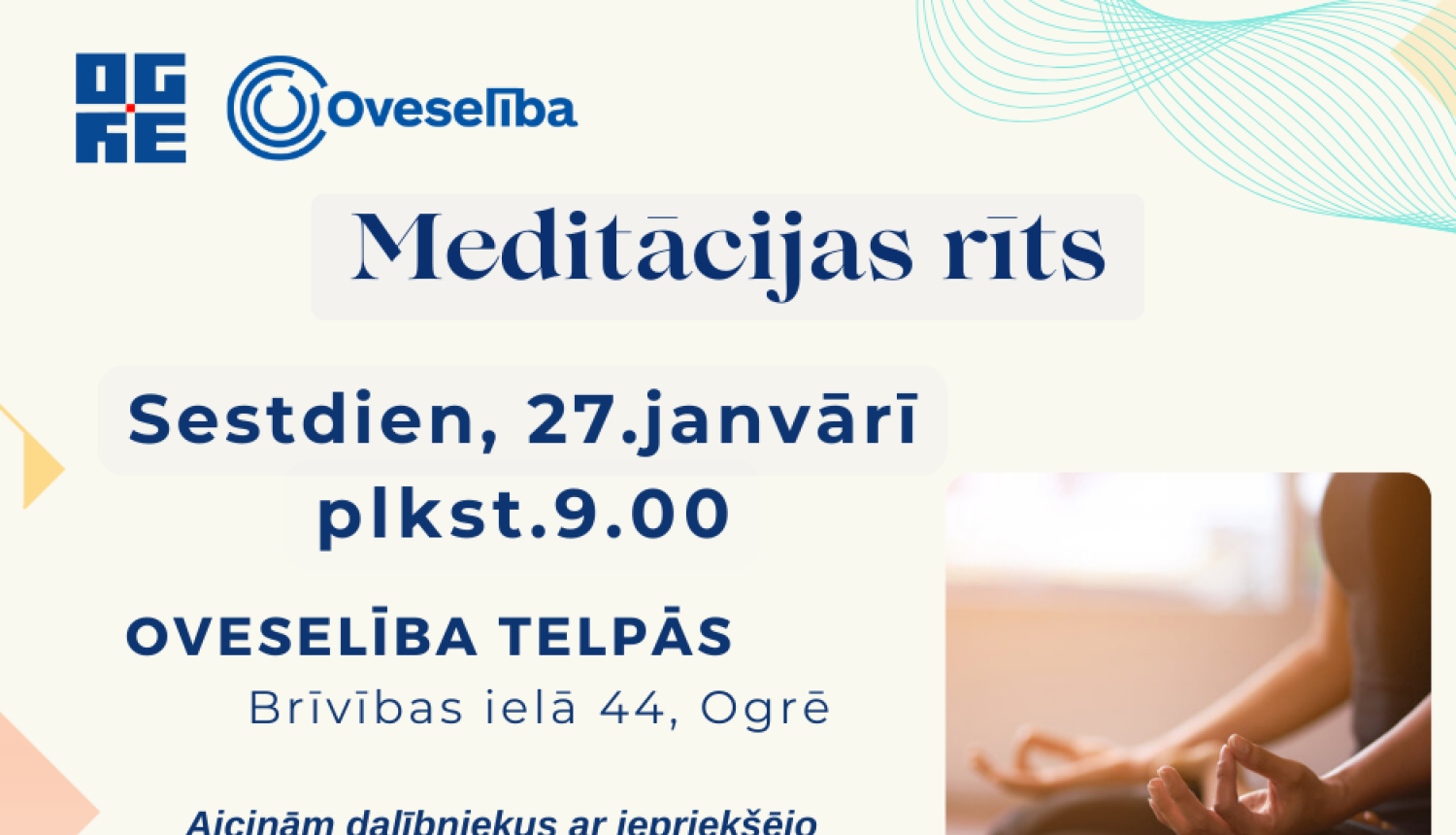 Meditācijas rīts. 27.janvārī, Ogrē plakāts