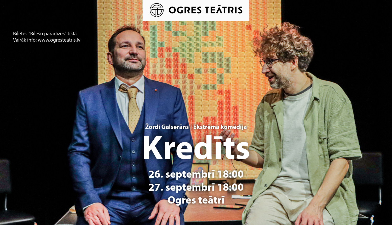 26. septembrī plkst. 18.00 Ogres teātrī ekstrēma komēdija ar detektīva elementiem KREDĪTS 