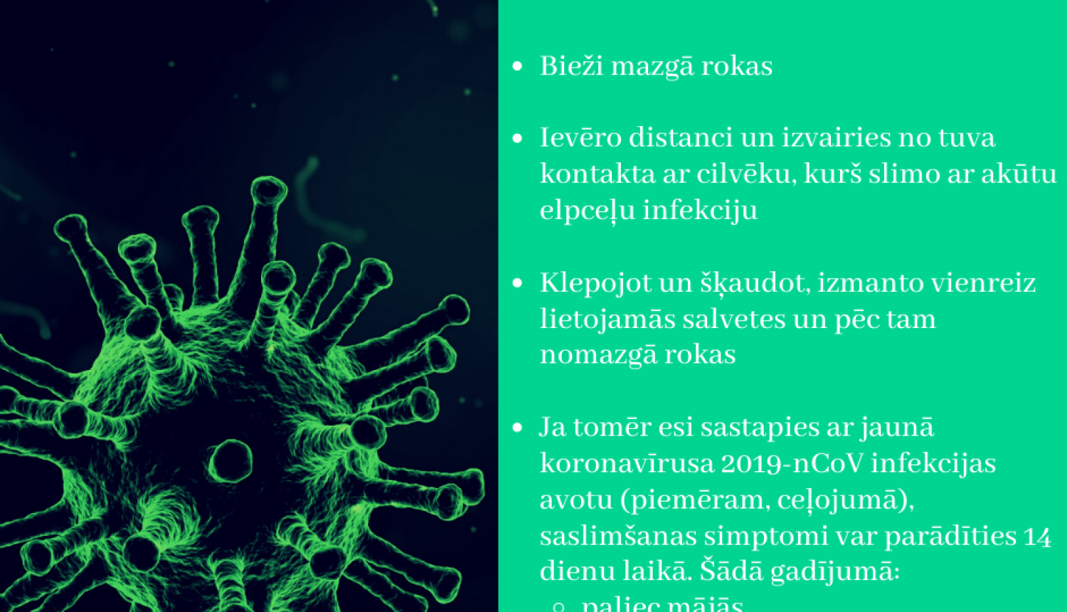 Informācija par koronavīrusu