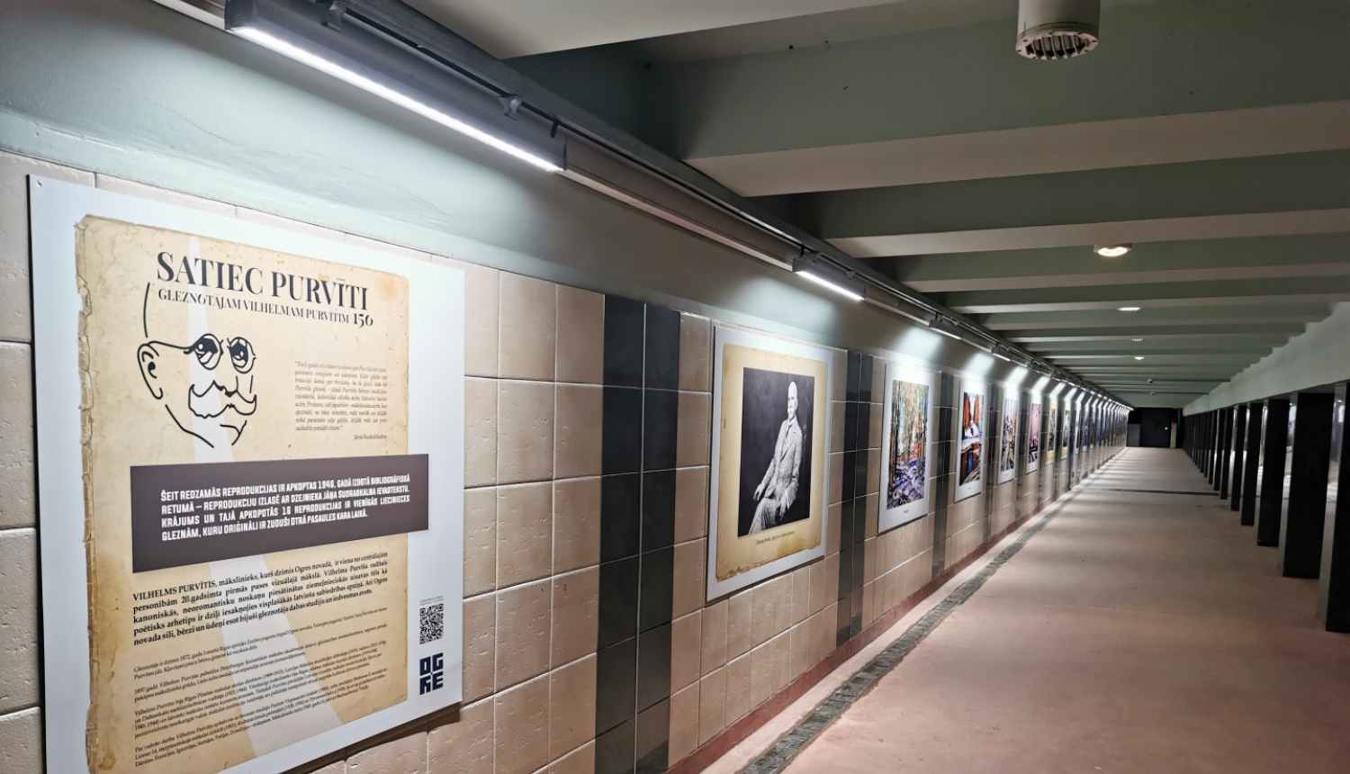 V.Purvīša reprodukciju galerija gājēju tunelī Ogrē