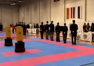 Ogrē norisinājās 24. Starptautiskais karatē turnīrs „Ogre Karate Cup & Games 2026”. Atklāšana un himna.
