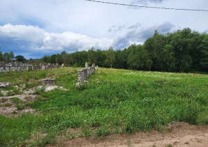 Zemes gabals - pļava ar mūra paliekām