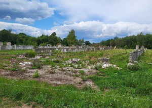 Zemes gabals - pļava ar mūra paliekām