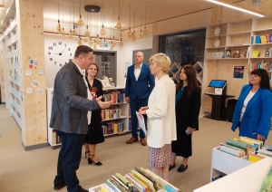 A.Čakšas vizīte Ogres Centrālajā bibliotēkā 22.09.2023