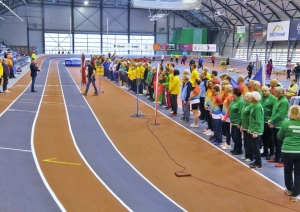 Latvijas pašvaldību sporta veterānu-senioru savienības (LSVS) 61. sporta spēļu finālsacensības vieglatlētikā telpās atklāšana
