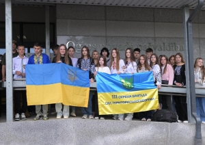 Jaunieši no Ukrainas ar Ukrainas karogu 23.08.2024.