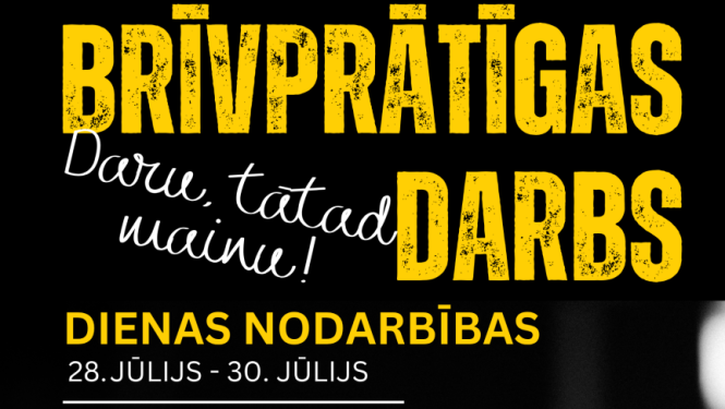 No 2026. gada 28. līdz 30. jūlijam Ogres Jauniešu mājā norisināsies bezmaksas dienas nodarbības jauniešiem "Brīvprātīgais darbs – daru, tātad mainu!", kuru mērķis ir veicināt jauniešu izpratni par brīvprātīgā darba nozīmi, attīstīt līderības, sadarbības un komunikācijas prasmes, kā arī iedrošināt kļūt par aktīviem savas kopienas veidotājiem.