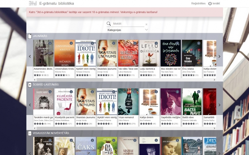 Divu gadu laikā ievērojami augusi 3td e-GRĀMATU bibliotēka
