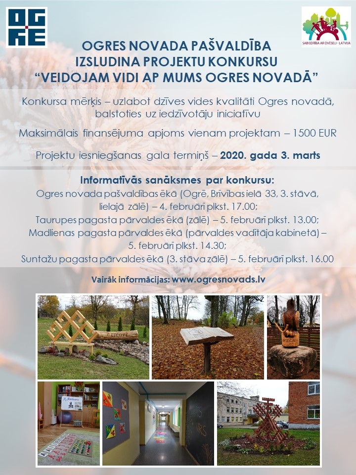 Izsludina projektu konkursu “Veidojam vidi ap mums Ogres novadā”