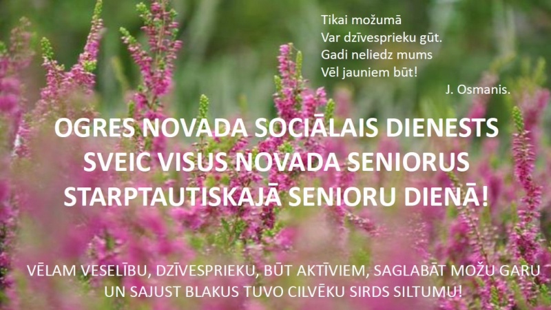 Ogres novada Sociālais dienests sveic Senioru dienā