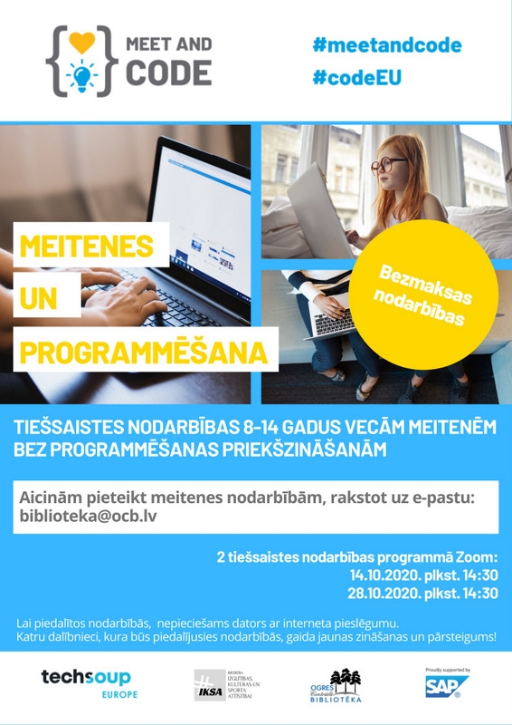 Aicina pieteikt bērnus programmēšanas nodarbībām