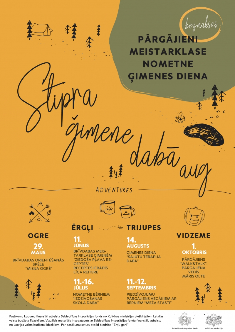 Pasākumu cikls ģimenēm ar bērniem “Stipra ģimene dabā aug”