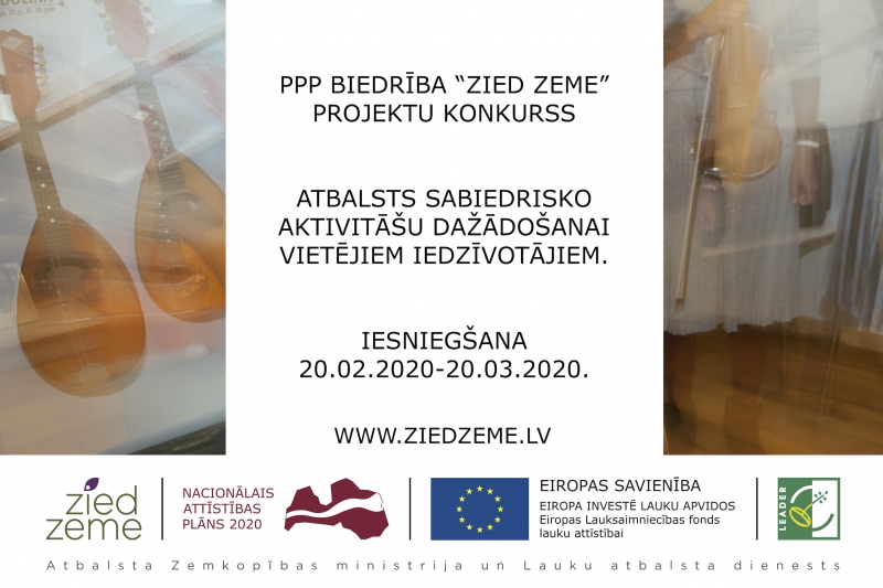 PPP biedrība “Zied zeme” izsludina 2 projektu konkursus